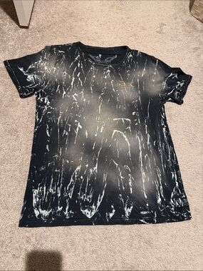 ROBIN JEANS Black & White Marble Effect Tee MENS SZ XL